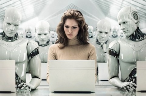 Robot-woman-office